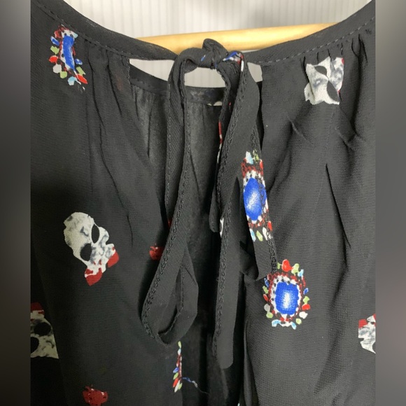 Seduction - Black Sleeveless Midi Dress With Skull Print And Open Back - XS - Picture 5 of 8